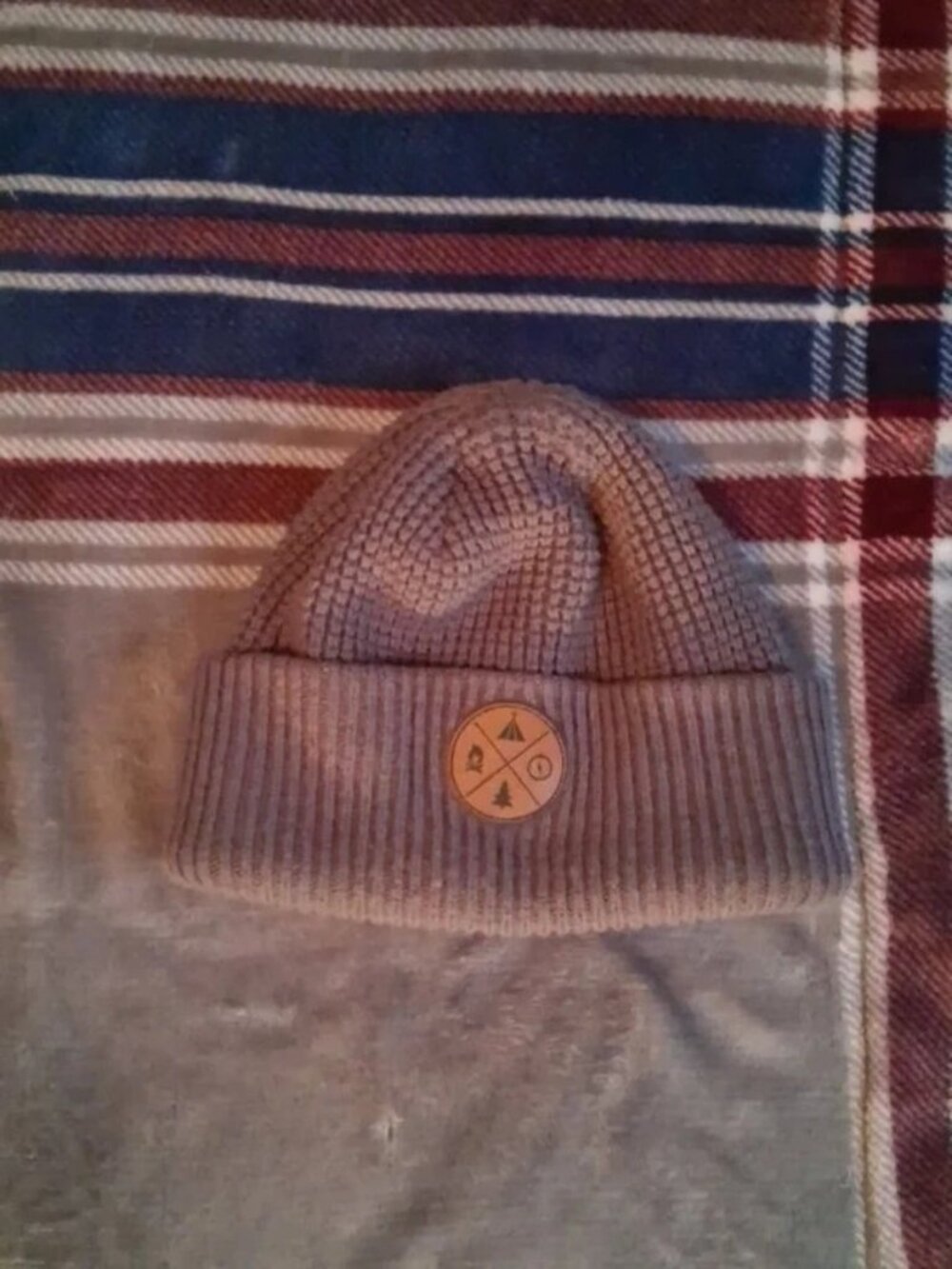 Men's Avalanche Gray Waffle Knit Cuffed Beanie